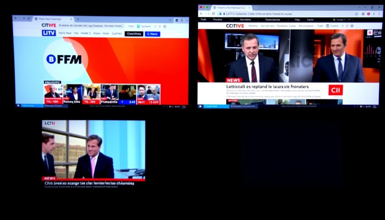 Comparaison des interfaces des sites officiels des chaînes TV d'information en continu Comparaison des interfaces des sites officiels des chaînes TV d'information en continu
