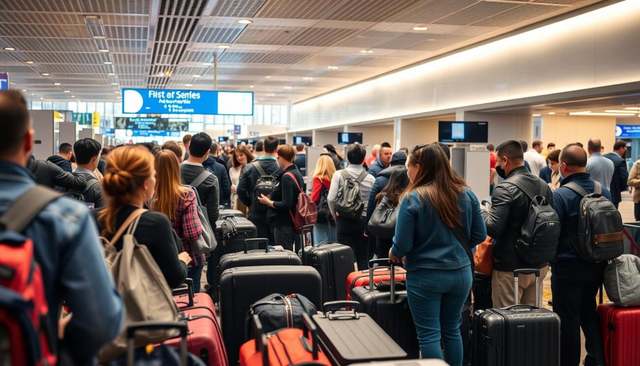 Contrôles de sécurité traitement des bagages au départ