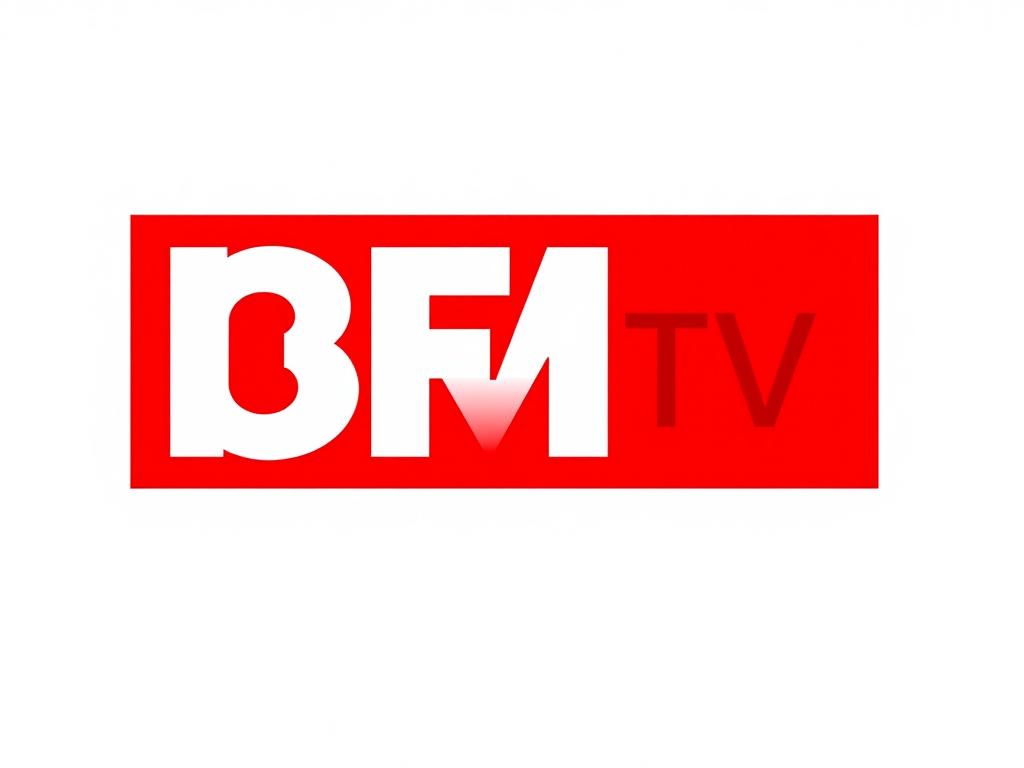 Logo officiel de BFMTV avec interface du site officiel de la chaîne TV d'information Logo officiel de BFMTV avec interface du site officiel de la chaîne TV d'information