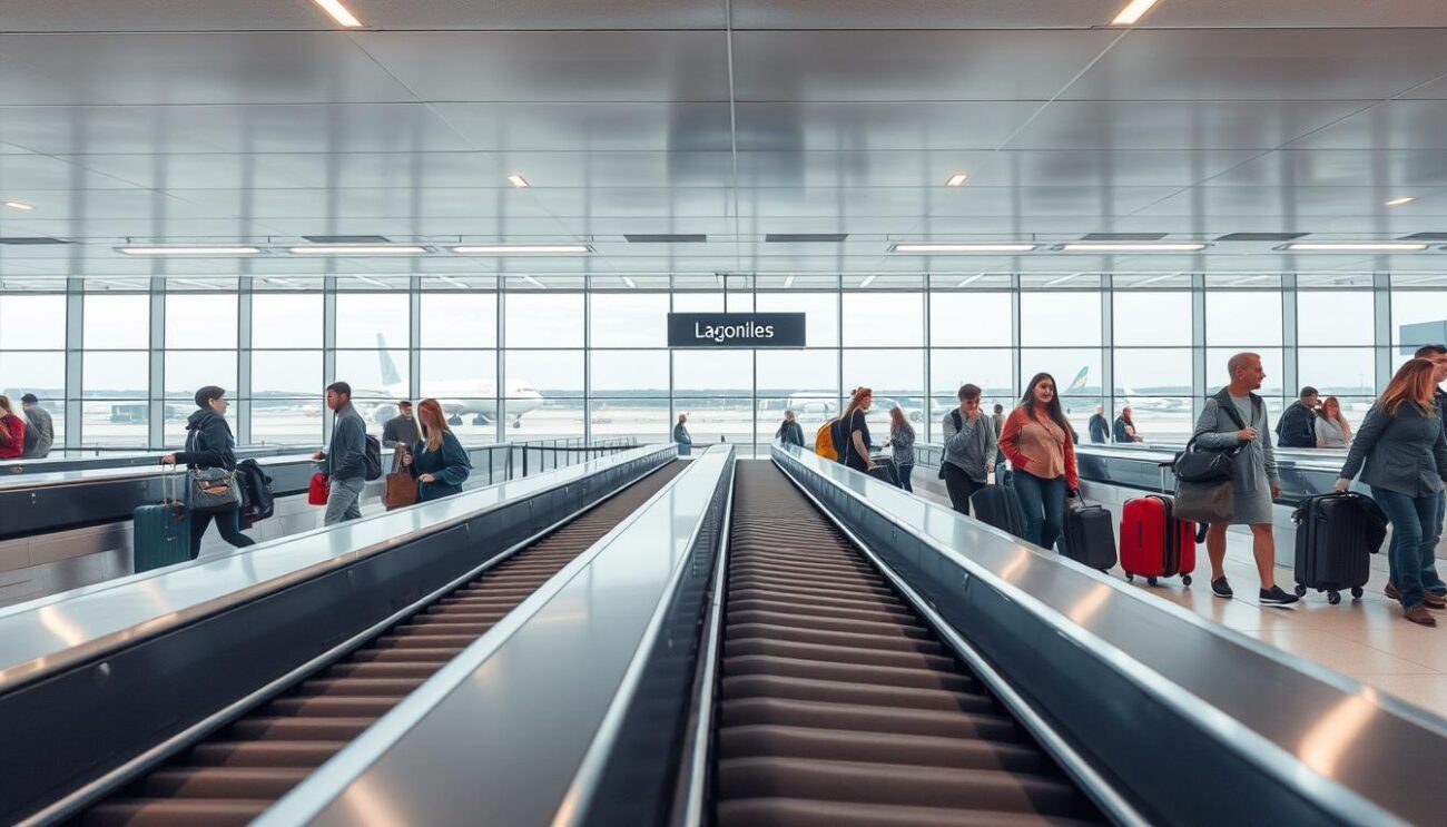 Traitement des bagages à l'arrivée dans un aéroport moderne