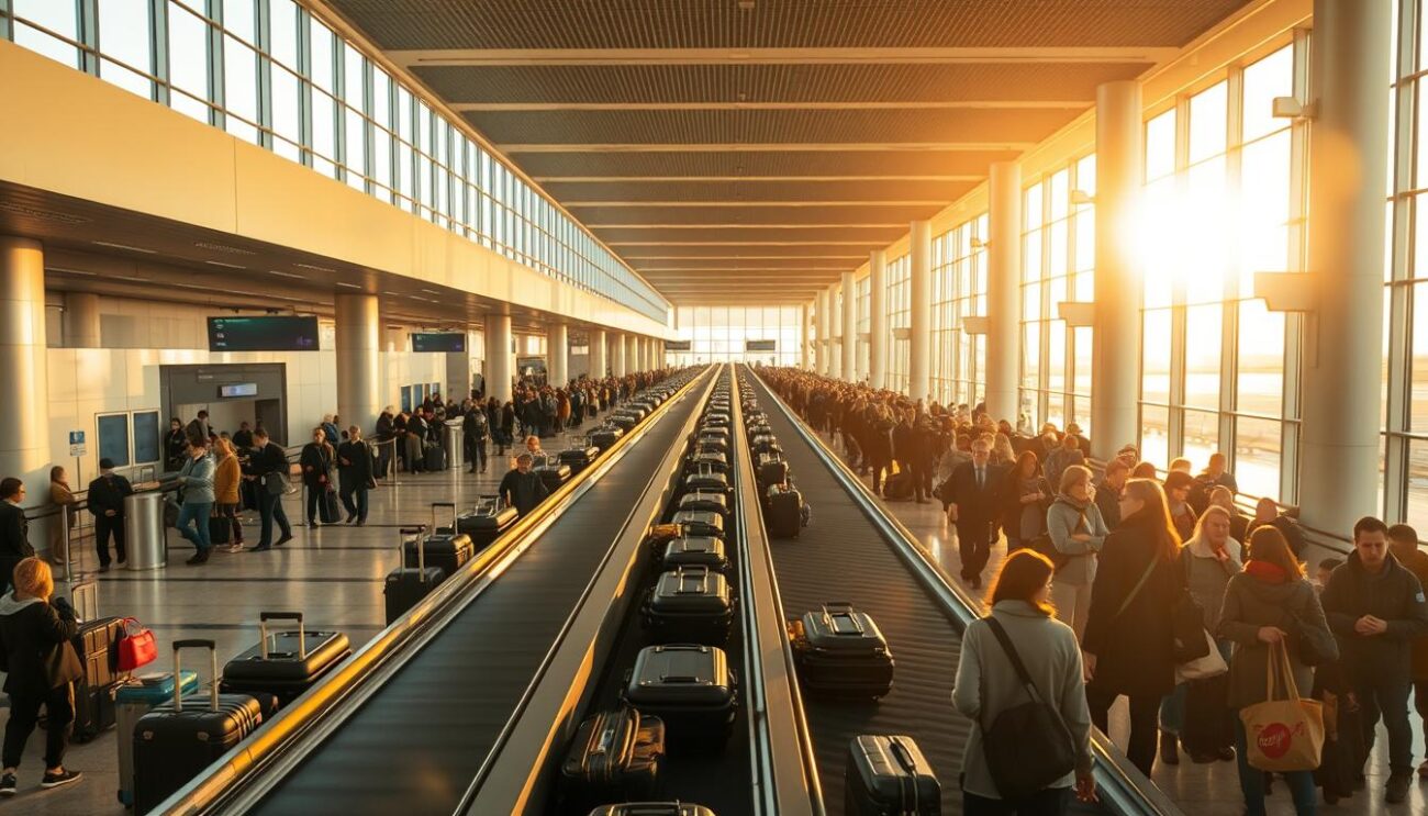 la ligne de livraison des bagages